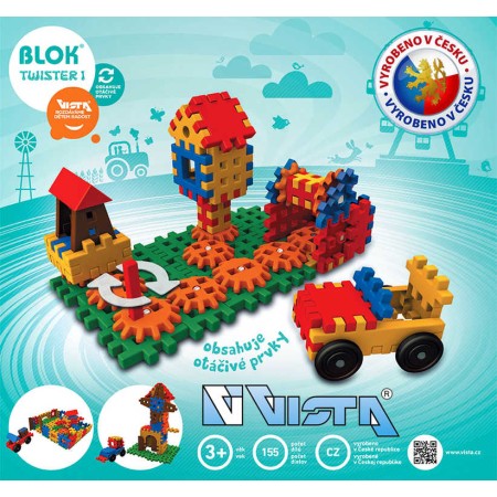 SEVA BLOK Twister 1 plastová STAVEBNICE 155 dílků
