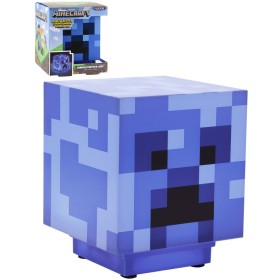 Minecraft Crepper dekorativní modrá lampa na baterie LED Světlo Zvuk