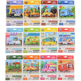 PUZZLE Doprava 20 dílků skládačka 12 druhů v krabičce