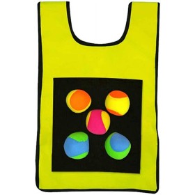 MERCO Hra lepicí vesta na suchý zip žlutá set s 5 soft míčky