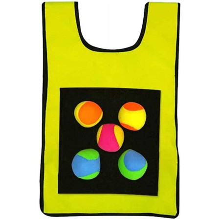 MERCO Hra lepicí vesta na suchý zip žlutá set s 5 soft míčky