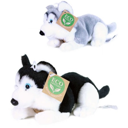 PLYŠ Pes husky ležící 17cm Eco-Friendly 2 barvy *PLYŠOVÉ HRAČKY*