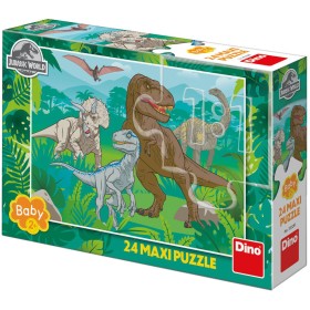 DINO Puzzle Jurský svět (Jurassic World) 66x47cm baby skládačka maxi 24 dílků