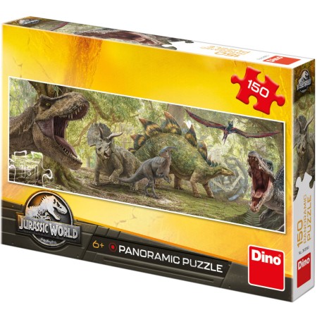 DINO Puzzle panoramatické 150 dílků Jurský Svět 66x23cm skládačka