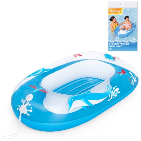 BESTWAY Člun dětský nafukovací 102x69cm delfíni do vody 34037