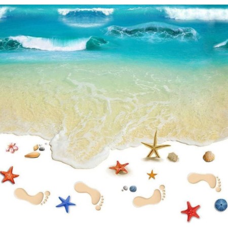 Samolepka na podlahu moře pláž 3D bytová dekorace tapeta