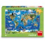 DINO Puzzle XL Mapa zvířat 100 dílků 47x33cm skládačka