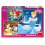 DINO Puzzle Disney Veselé princezny 3x55 dílků 18x18cm skládačka