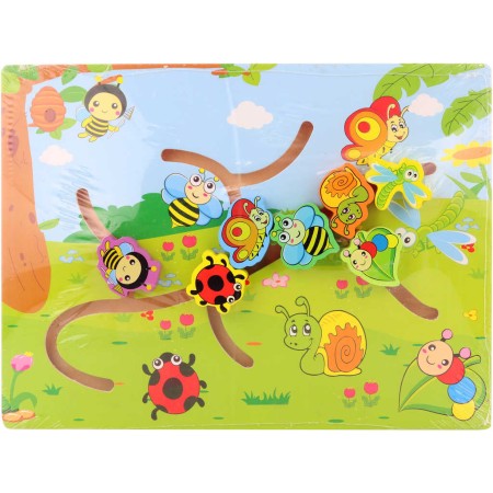 DŘEVO Bludiště dřevěné se zvířátky 30x23cm *DŘEVĚNÉ HRAČKY*
