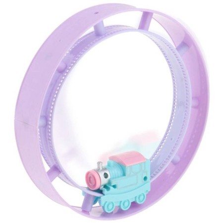 Vláček natahovací na kulaté horské dráze plast v krabici