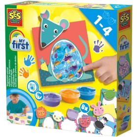 SES CREATIVE Prstové barvy baby kreativní set dobarvování zvířátek