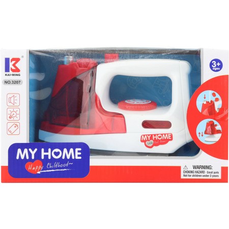 Žehlička bílá dětská funkční napařovací na vodu na baterie Světlo Zvuk