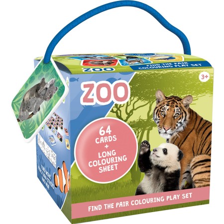 JIRI MODELS Pexeso na cesty Zvířátka ZOO + omalovánky v krabičce