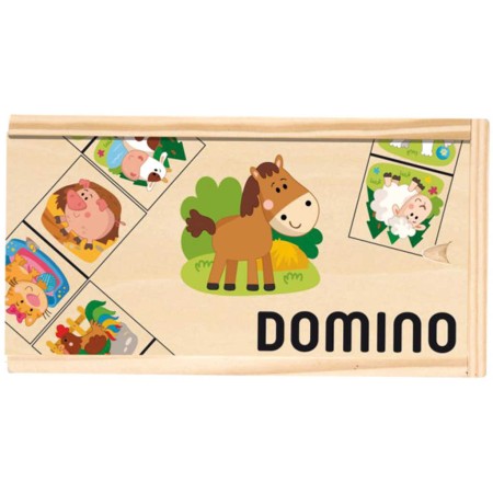 DŘEVO Hra Domino obrázkové zvířátka 28 kamenů *SPOLEČENSKÉ HRY*