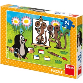 DINO Puzzle Krtek malířem 26x18cm Krteček 24 dílků skládačka
