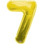 Party balonek nafukovací 86cm Číslice 7 zlatý velký foliový vzduch i helium