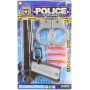 Pistole policejní dětská set s pouty a soft náboji s přísavkou na kartě