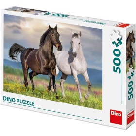 DINO Puzzle Zamilovaní koně 47x33cm foto skládačka 500 dílků