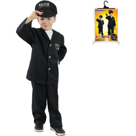 KARNEVAL Šaty policista s čepicí CZ vel.S (110-116cm) 4-6 let *KOSTÝM*
