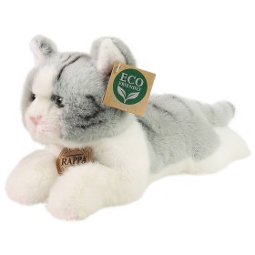 PLYŠ Kočka šedá ležící 20cm mourovaná Eco-Friendly *PLYŠOVÉ HRAČKY*
