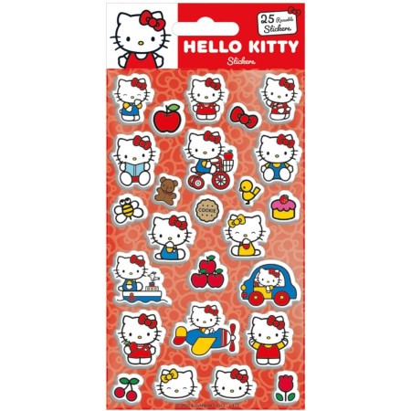 Samolepky Hello Kitty 3D 25ks opakovaně použitelné 1 arch