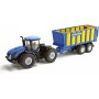 SIKU Traktor modrý New Holland set s přívěsem Joskin 1:50 model kov 1947