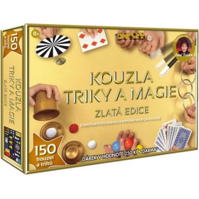 Sada Kouzla, triky, magie zlatá edice 150 kouzel a triků v krabici dárek Zdarma