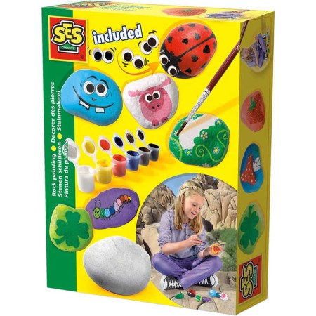 SES CREATIVE Malování na kamínky kreativní set pro dívky v krabici