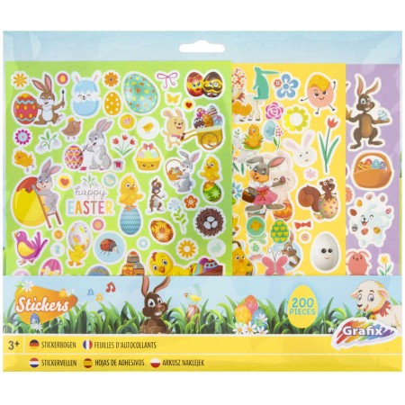 GRAFIX Samolepky Velikonoční 4 archy 200ks Velikonoce