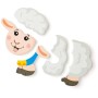 WOODY DŘEVO Baby vkládací puzzle ovečka skládačka 5 dílků na desce