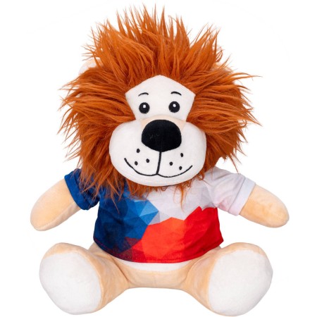 PLYŠ Lev v tričku 25cm sedící maskot *PLYŠOVÉ HRAČKY*