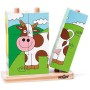 WOODY DŘEVO Baby kubus zvířátka navlékací kostky 9ks na tyčce