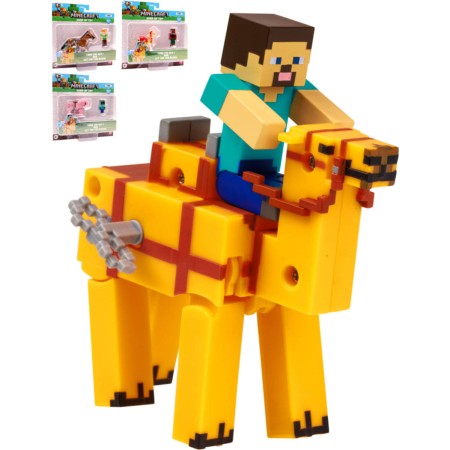 MINECRAFT Zvířátko natahovací set s postavičkou na klíček 4 druhy
