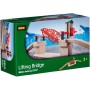 BRIO DŘEVO Set most železniční s výtahem + 2 koleje rozšíření k vláčkodráze
