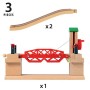 BRIO DŘEVO Set most železniční s výtahem + 2 koleje rozšíření k vláčkodráze