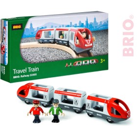 BRIO DŘEVO Vlak osobní s vagonky set 5ks se 2 panáčky v krabici