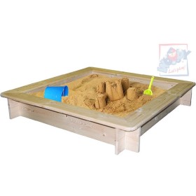 WOODY DŘEVO Pískoviště dětské čtverec natur 120x120x20cm s ochrannou sítí