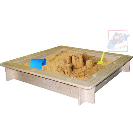 WOODY DŘEVO Pískoviště dětské čtverec natur 120x120x20cm s ochrannou sítí