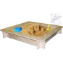 WOODY DŘEVO Pískoviště dětské čtverec natur 120x120x20cm s ochrannou sítí