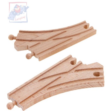 WOODY DŘEVO Výhybka -K- doplněk k vláčkodráze set 2ks *DŘEVĚNÉ HRAČKY*