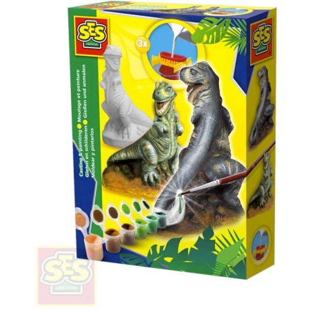 SES CREATIVE Sádrový T-Rex kreativní set k odlévání z gumové formy