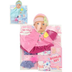 Oblečení pro panenku 40cm set s plínkami a dudlíkem 2 barvy