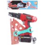 Vrtačka dětská akumulátorová 18cm na baterie set s doplňky plast