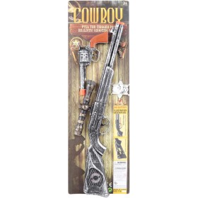 Kovbojská sada velká puška 50cm s pistolí a doplňky plast