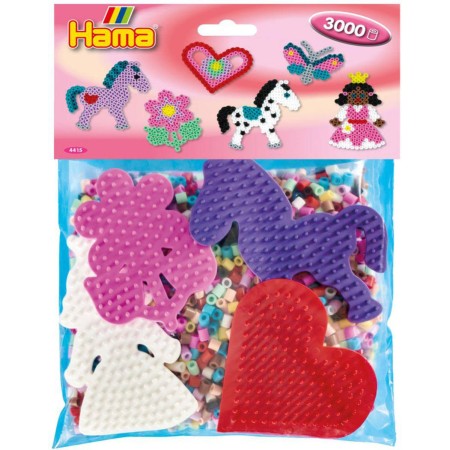 HAMA Zažehlovací korálky Midi set 3000ks + 4 podložky holčičí