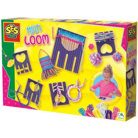 SES CREATIVE Stav tkalcovský velký kreativní set s přízí a bavlnkami