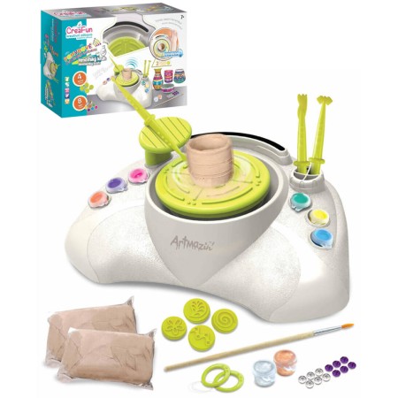 CreaFun Hrnčířský kruh dětský kreativní set výroba keramiky na baterie
