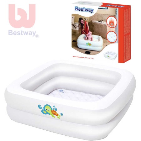 BESTWAY Baby bazének nafukovací 86x86x25cm bílý čtverec