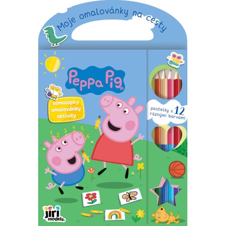 JIRI MODELS Moje omalovánky na cesty Peppa Pig s pastelkami a samolepkami