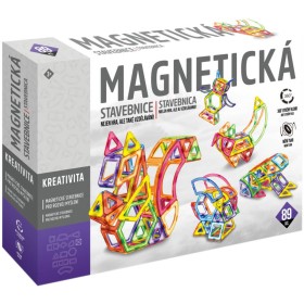 Stavebnice magnetická 89 dílků skládačka v krabici